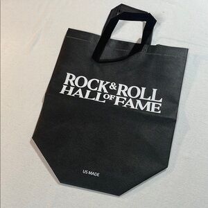 New 🎸 Rock & Roll Black Tote Bag from Cleveland Ohio 13 x 7 x 13 2 Handles 🎶